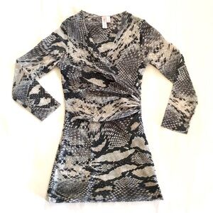 Vintage Y2K Sweet Pea by Stacy Frati Swirled Mesh Top size S Animal Print